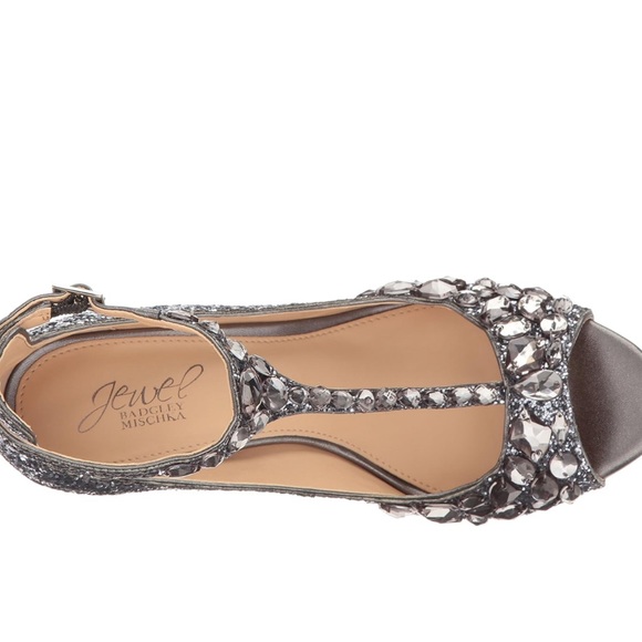 Jewel Badgley Mischka Women's Conroy Dress Sandal, Smoke Glitter, 9 M US NEW - Picture 3 of 4